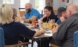 Photo of attendees eating lunch